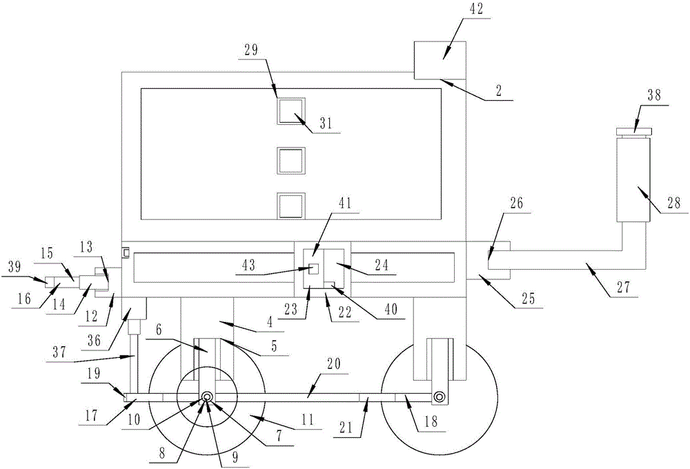 Bearing device with front emergency brake, for building