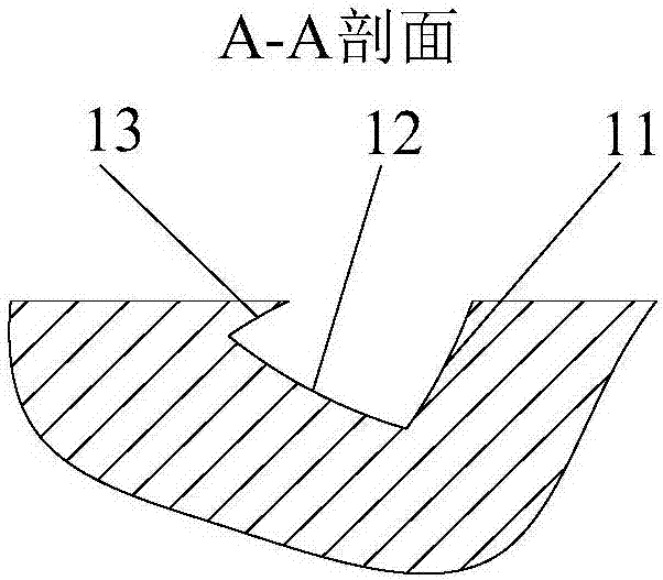 Ternary distortion-type groove end surface mechanical sealing structure
