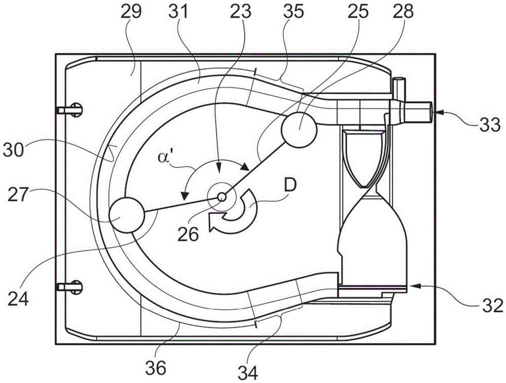 Peristaltic pump with variable angle pressure rollers