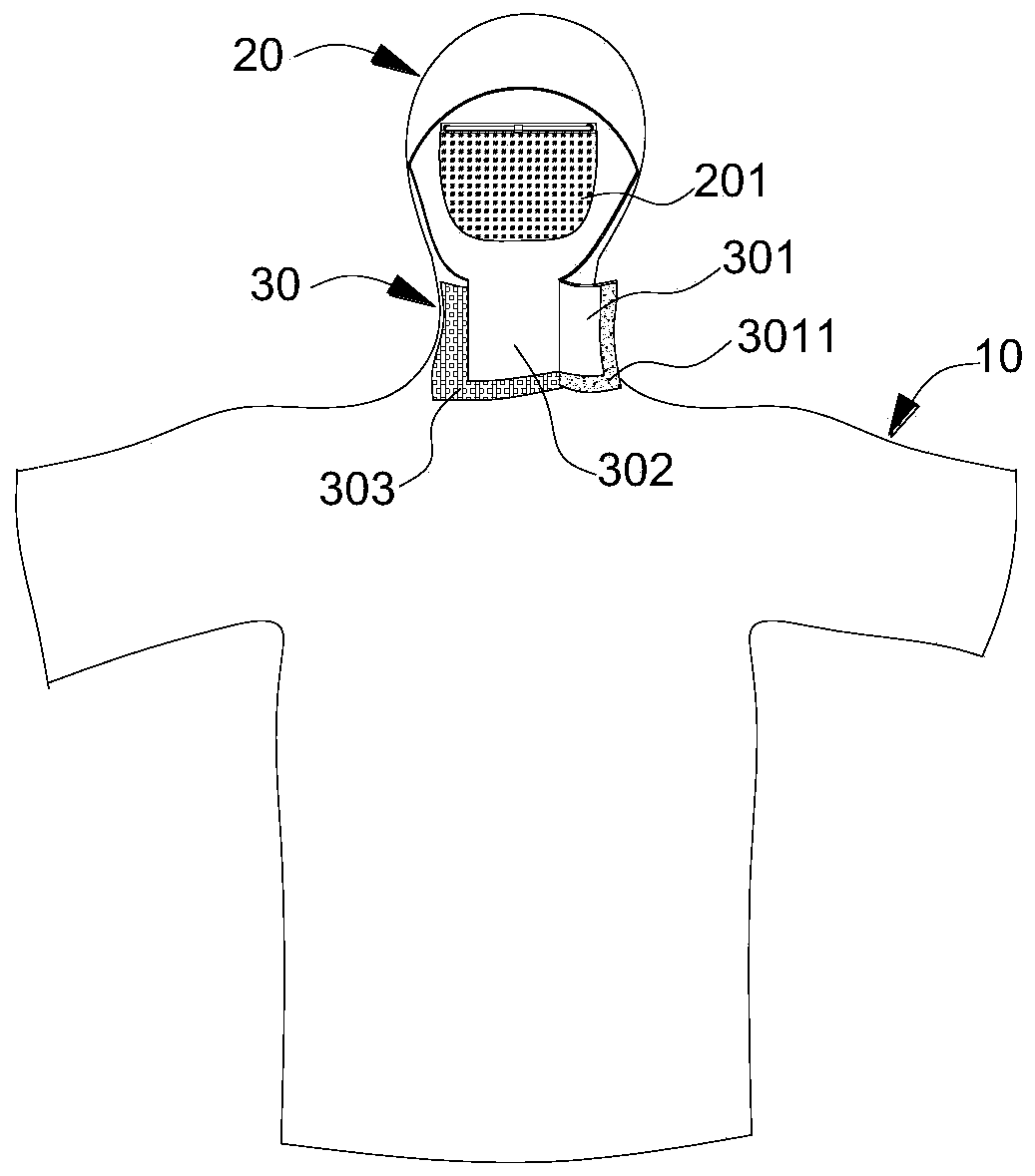 One-piece surgical hand-washing garment capable of seamlessly covering head, neck and chest