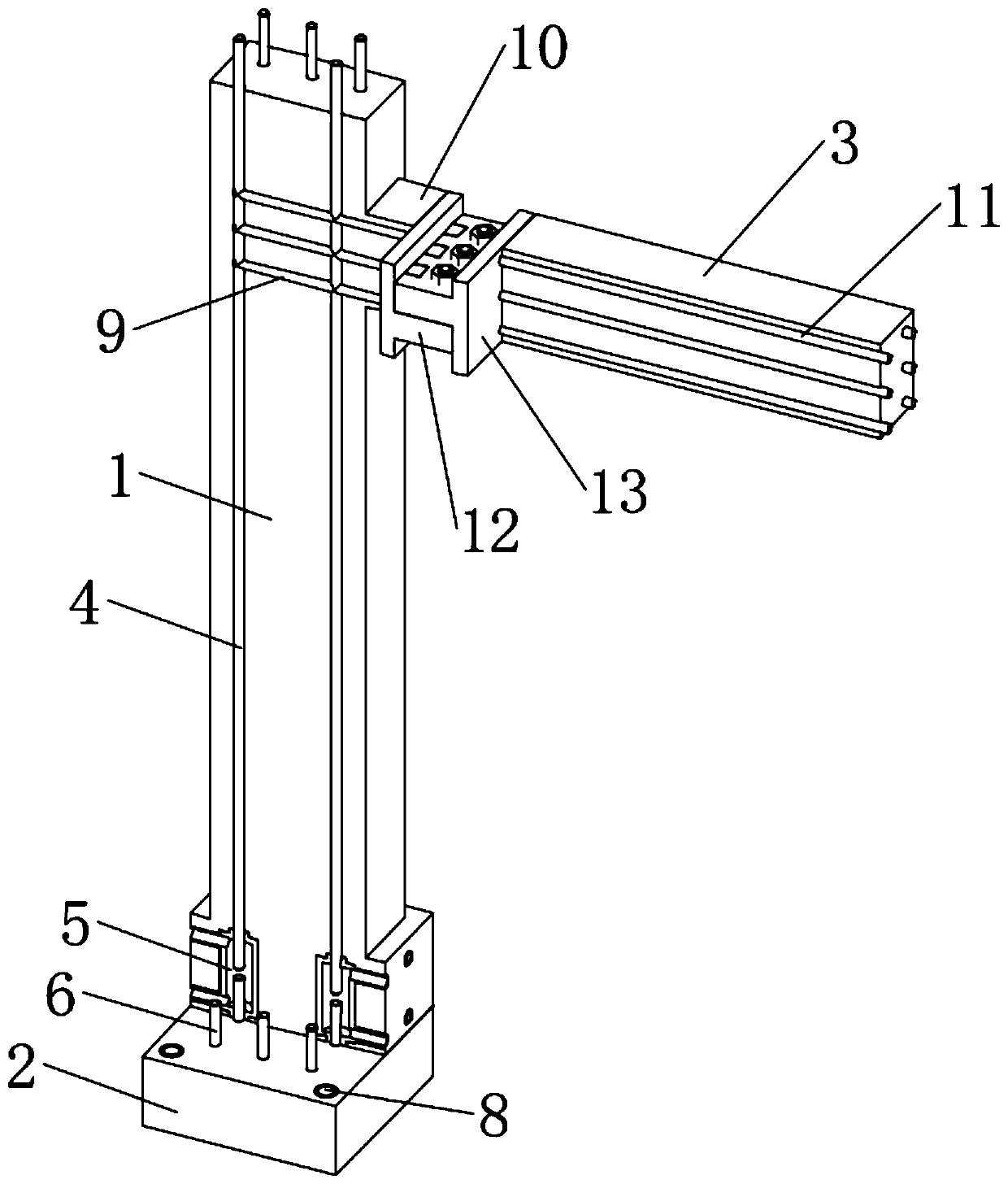 Vertical column module for fabricated building and fabricated cage-type structure building