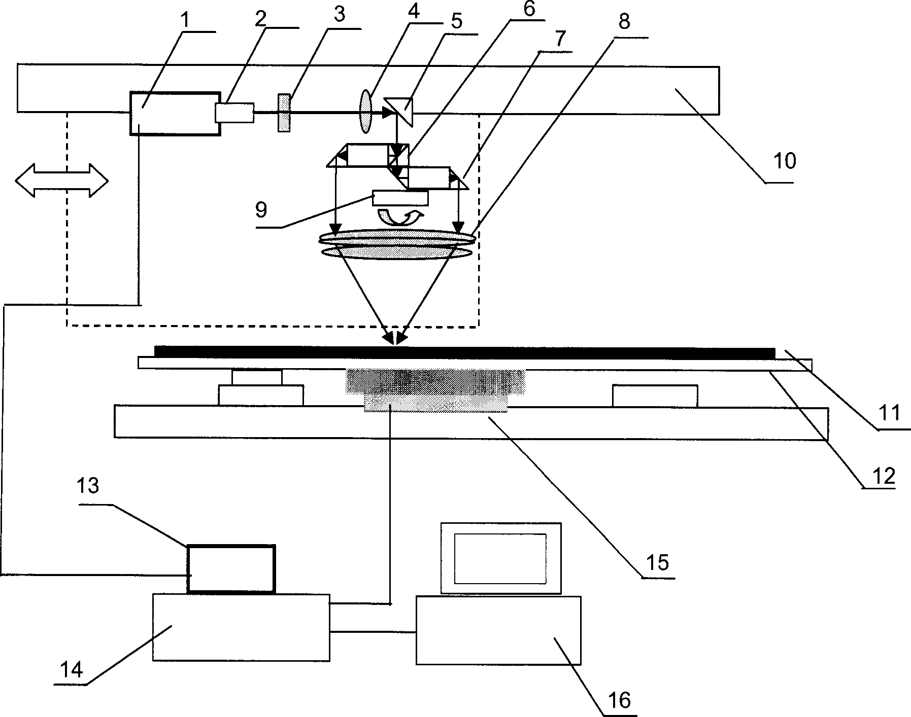 Method and device for light etching micrometer structure of smooth surface