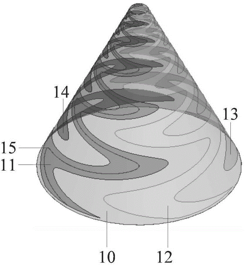 Conical four-arm sinuous antenna and polarization control method of antenna