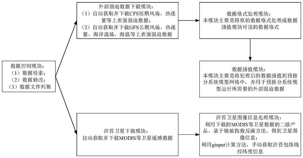 System and method for forecasting development trend of enteromorpha prolifera in Yellow Sea under combined action of physics and ecology