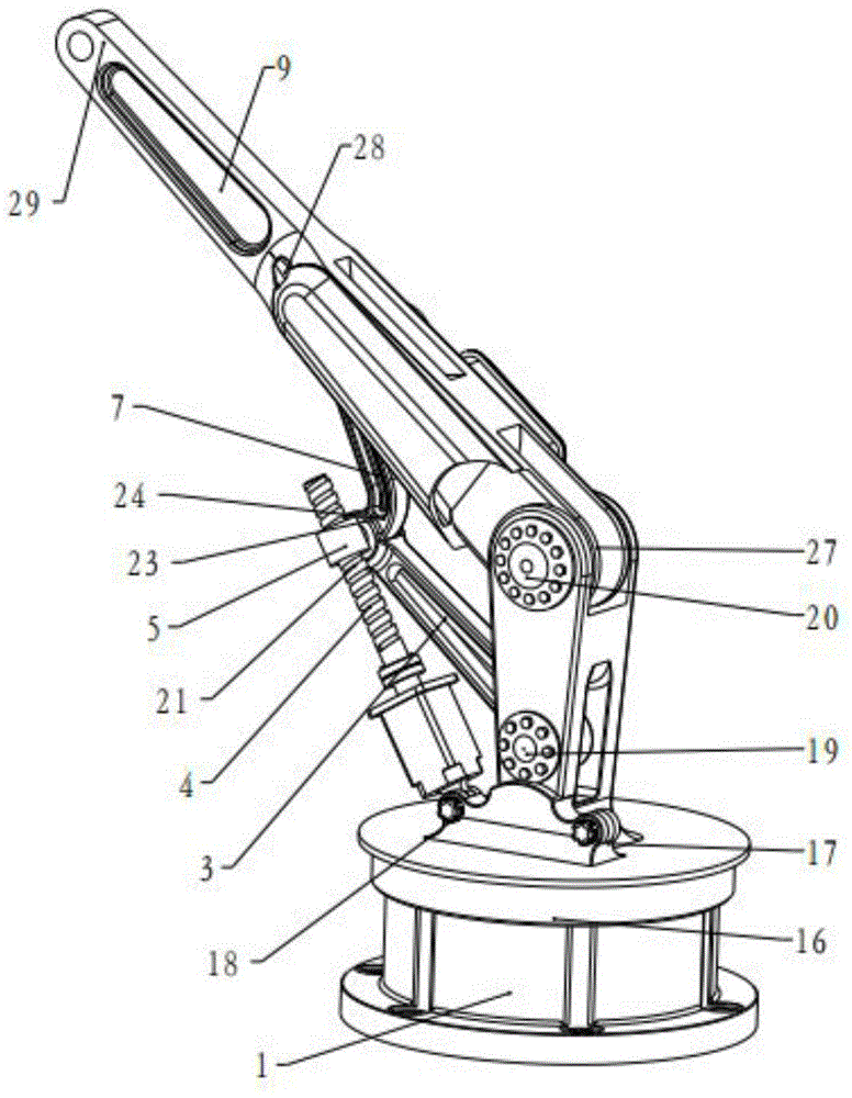 A six-degree-of-freedom industrial robot driven by a ball screw