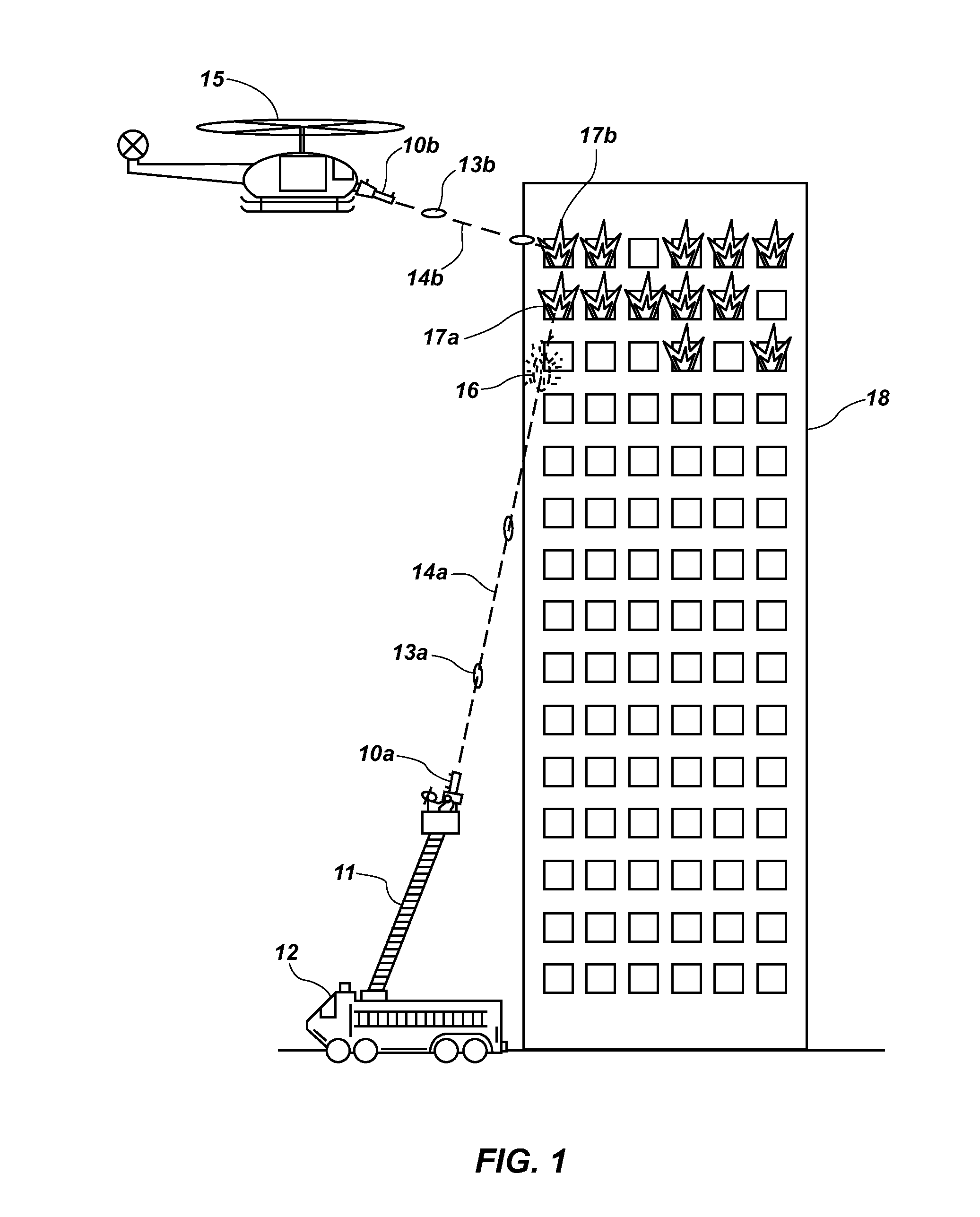 Target-Specific Fire Fighting Device For Launching A Liquid Charge At A Fire