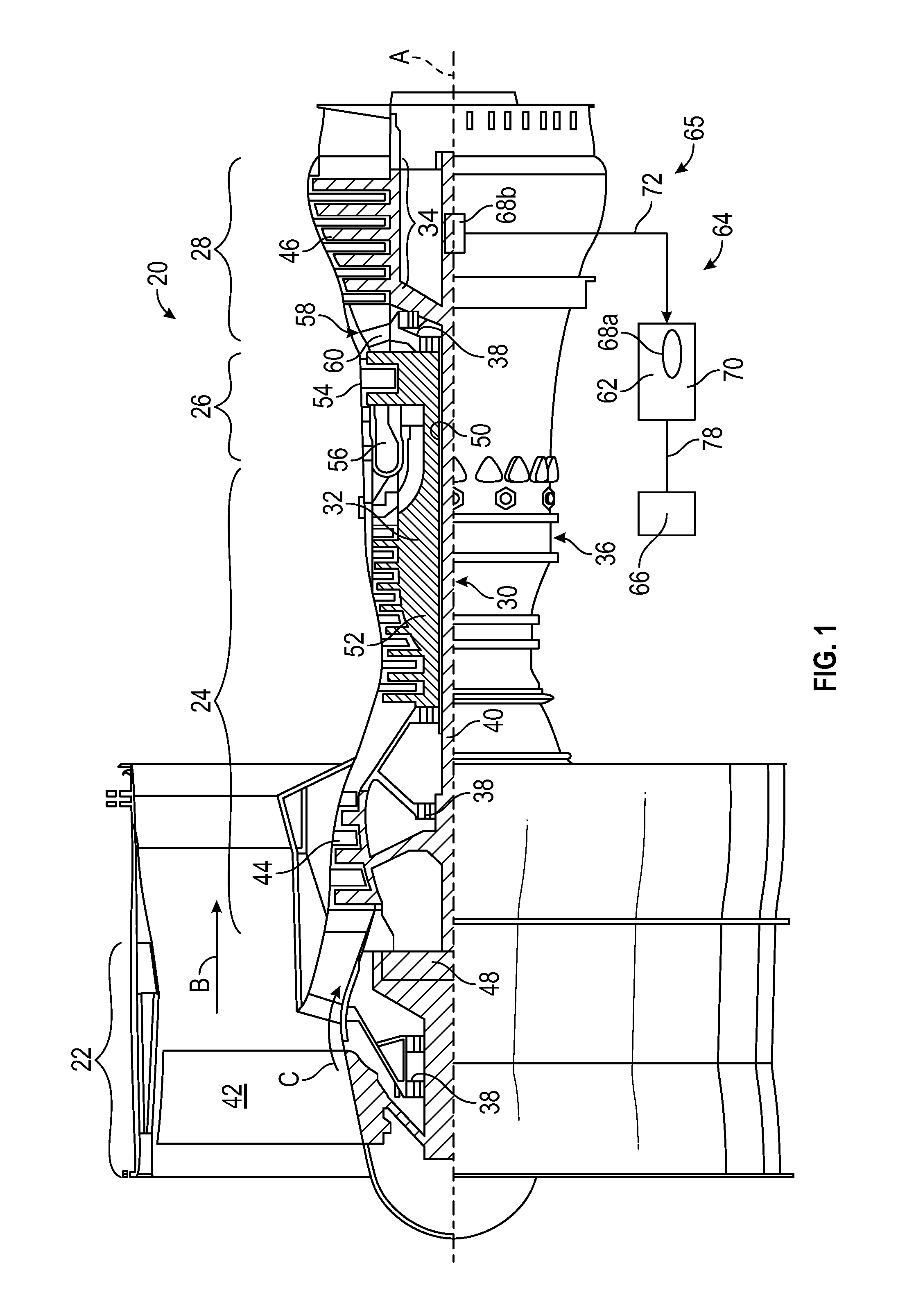Electromagnetic sensing of components in electromagnetic communication and method
