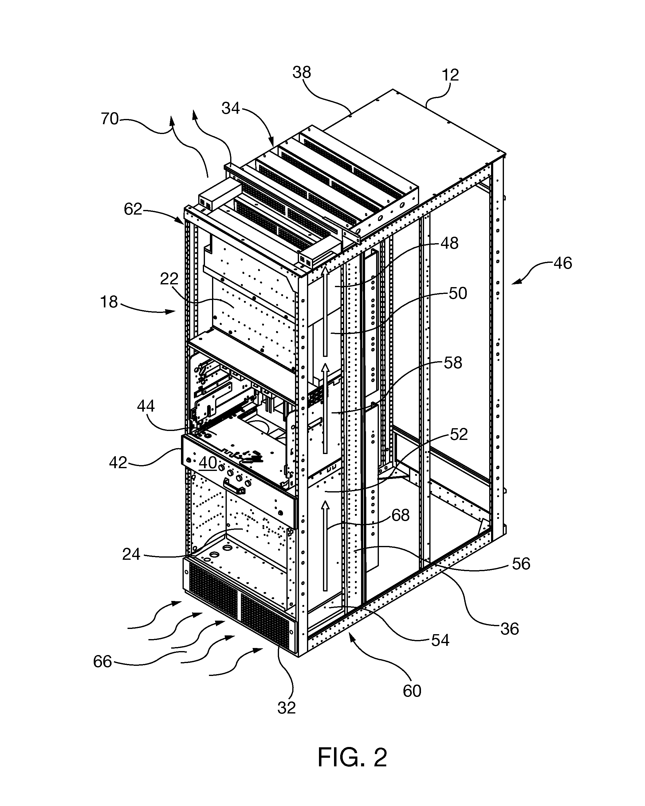 Modular draw out fan module with chimney design for cooling components in low voltage switchgear