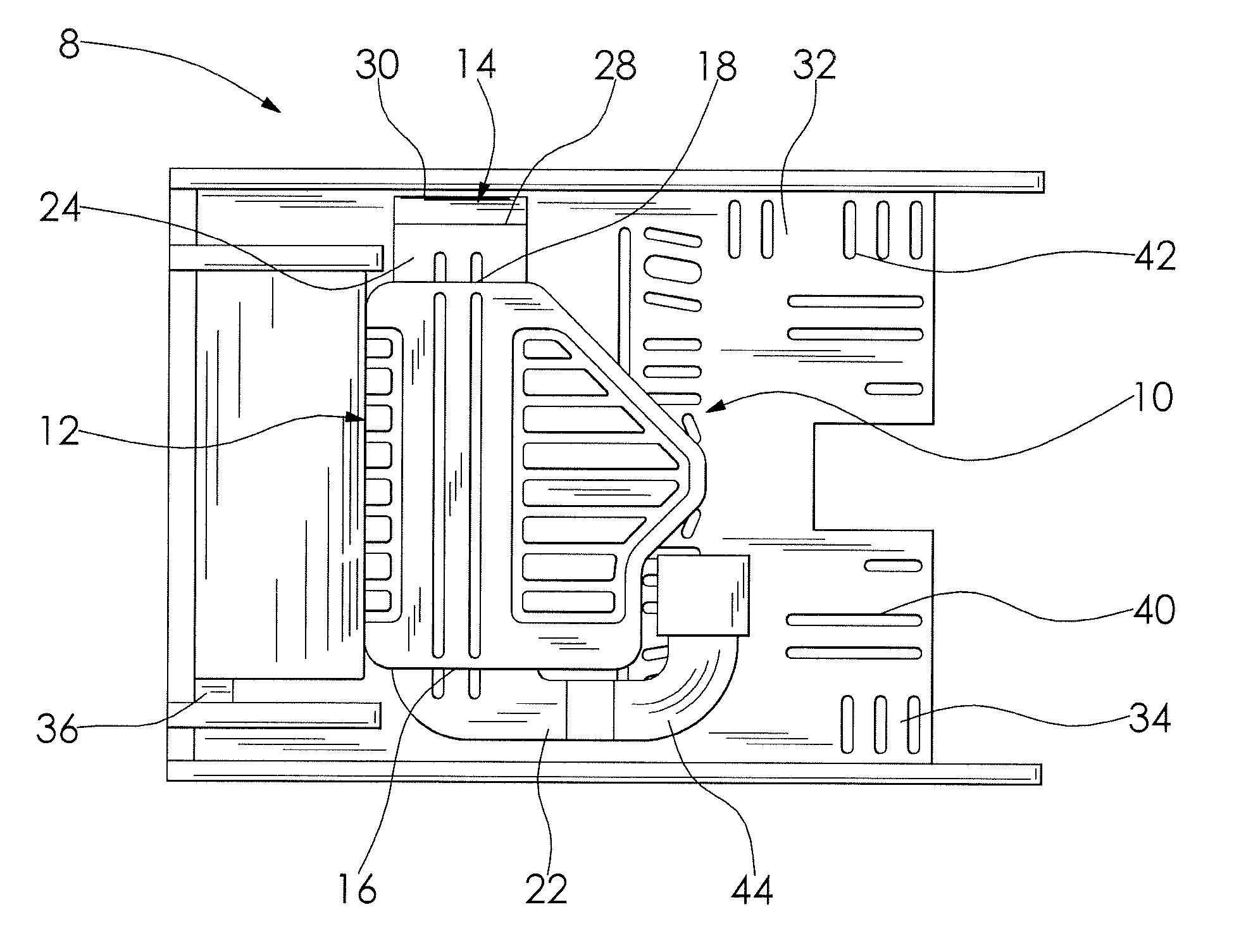 High voltage battery with a pulling ventilator in a fuel cell vehicle
