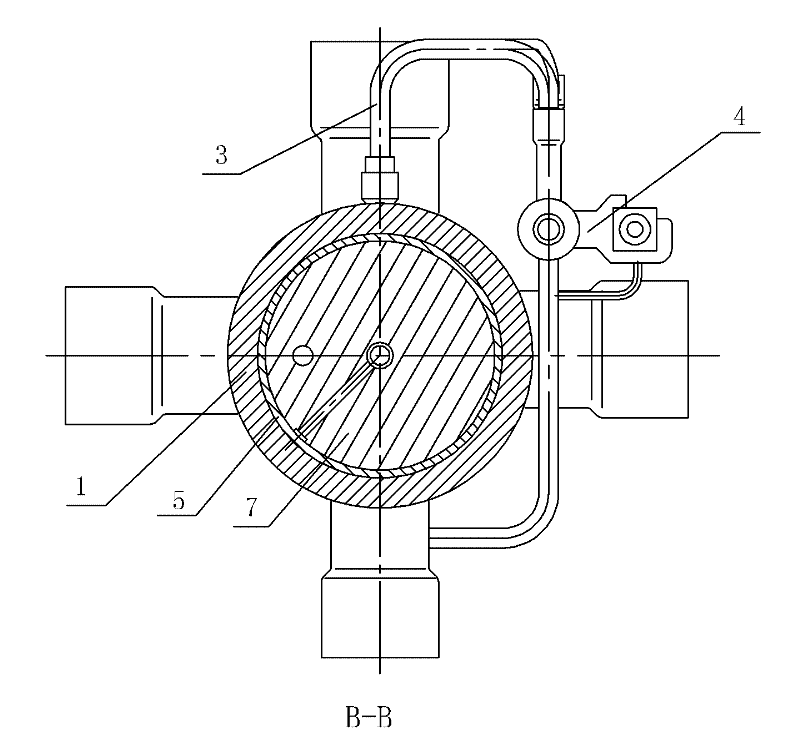 Piston four-way reversing valve for refrigerating system