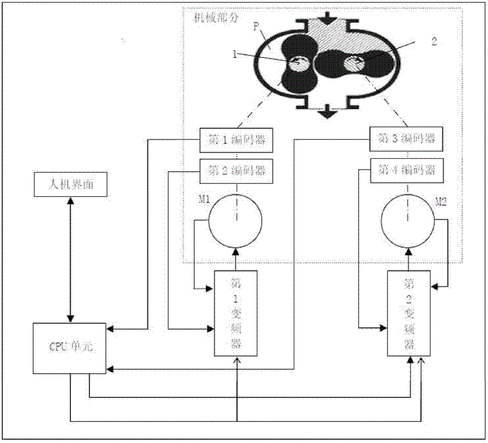 A dual-drive spindle control system for an oil-free dry vacuum pump