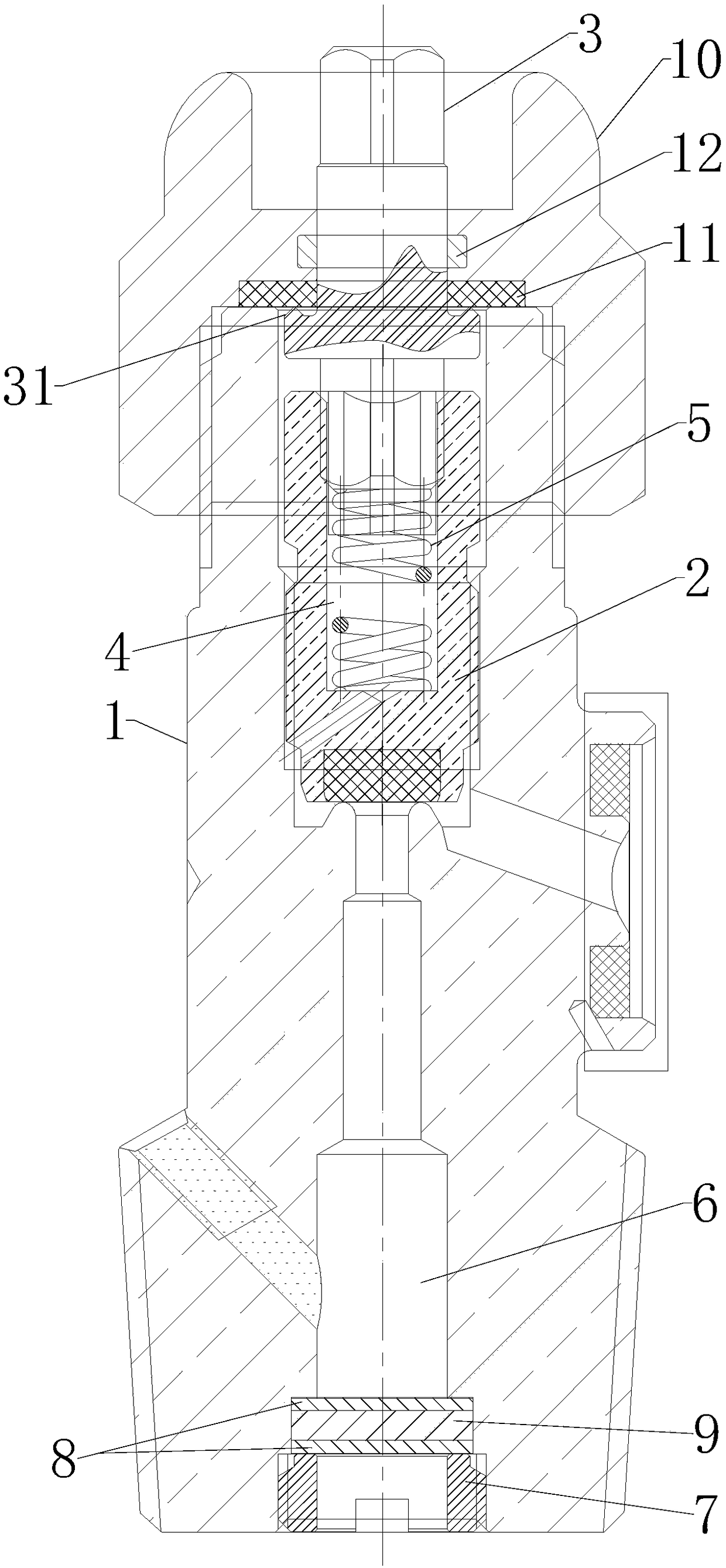 Shaft-connected acetylene gas cylinder valve