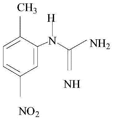 Synthetic method of (2-methyl-5-nitro phenyl) guanidine sulfate