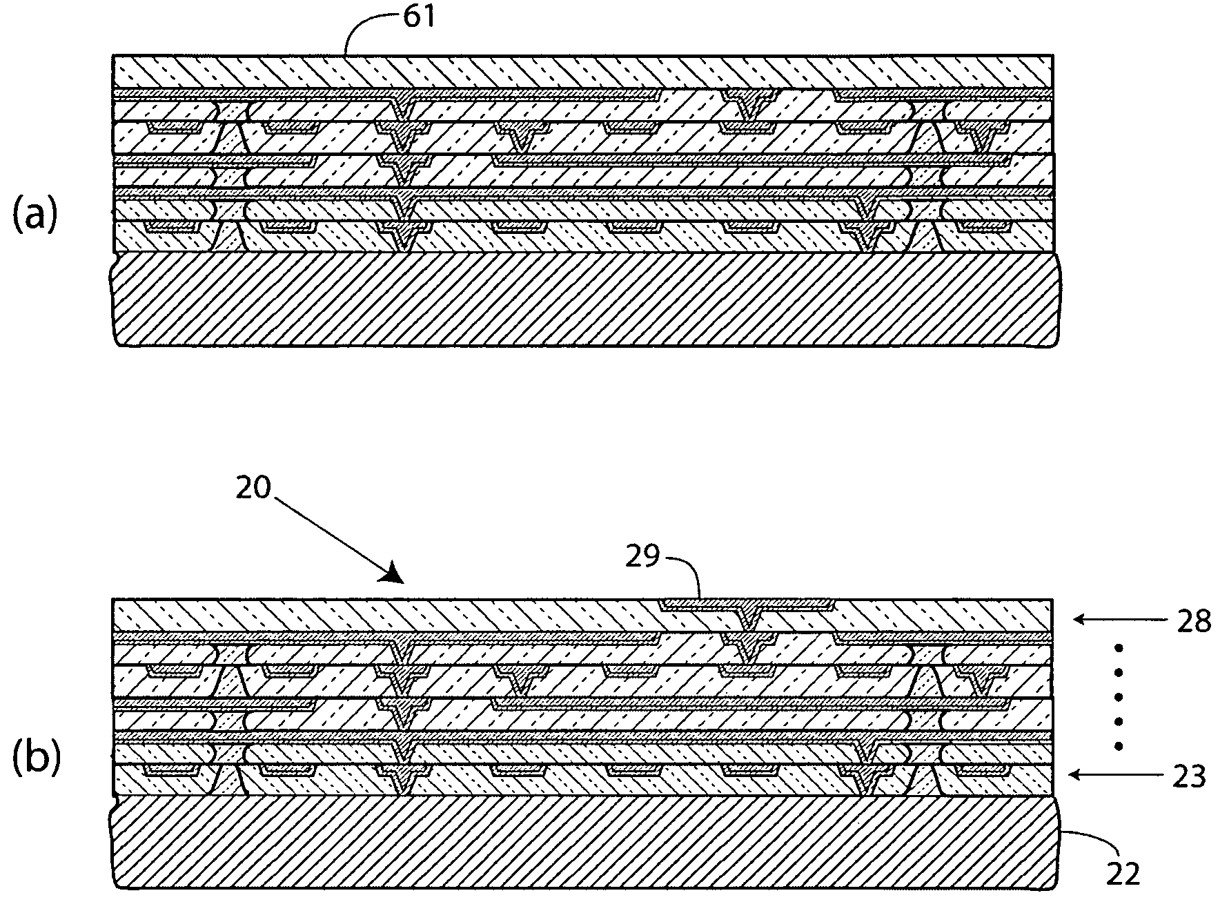Tiled construction of layered materials