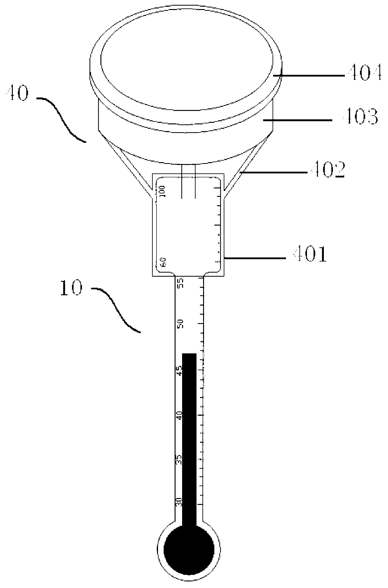 Thermometer capable of being applicable to milk bottle and milk brewing assembly using same