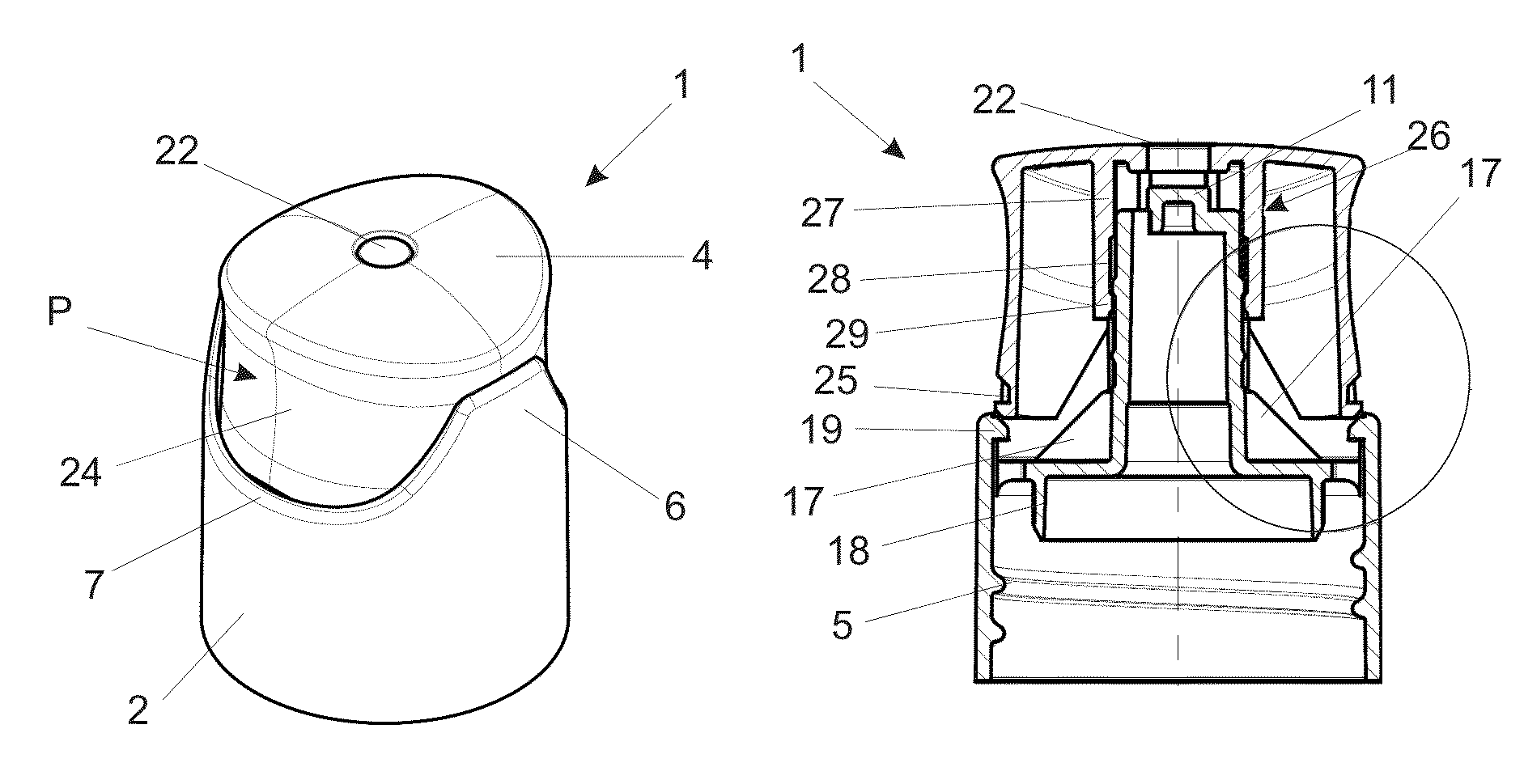 Closure with lock mechanism for fluid products