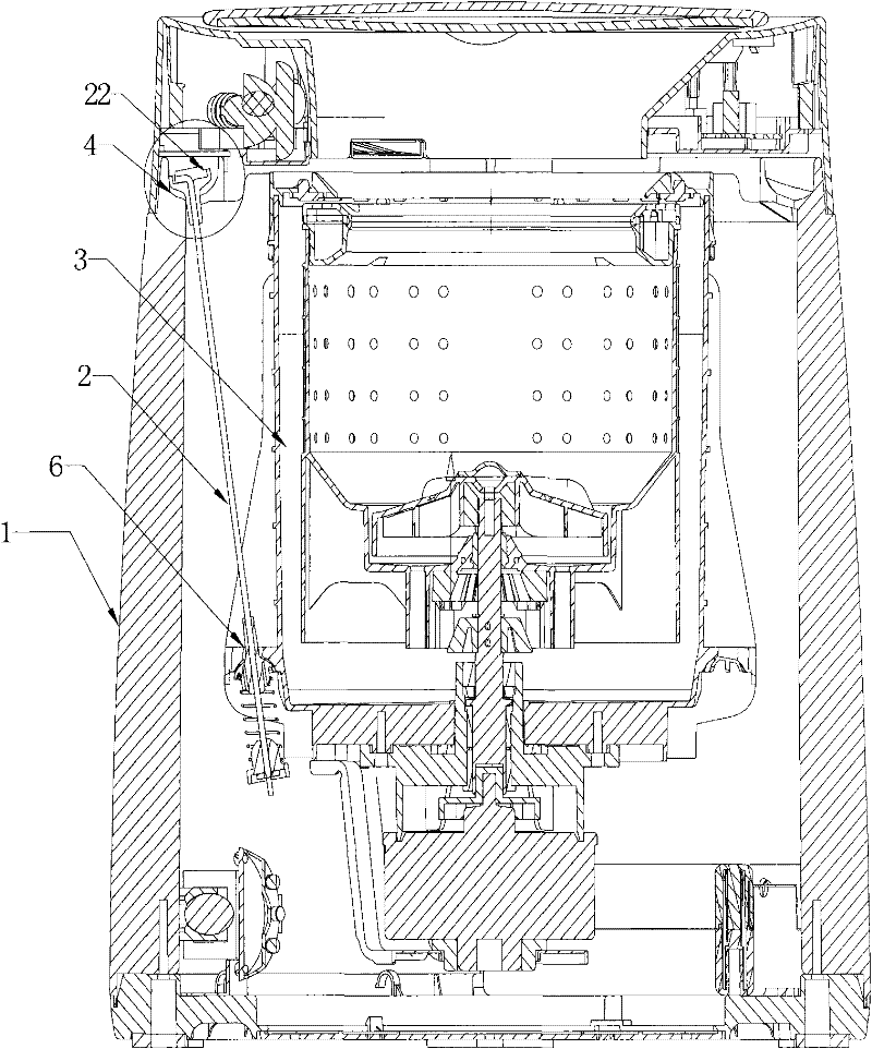 Anti-drop device for shock-absorbing hanging rod of small buoyancy-type washing machine