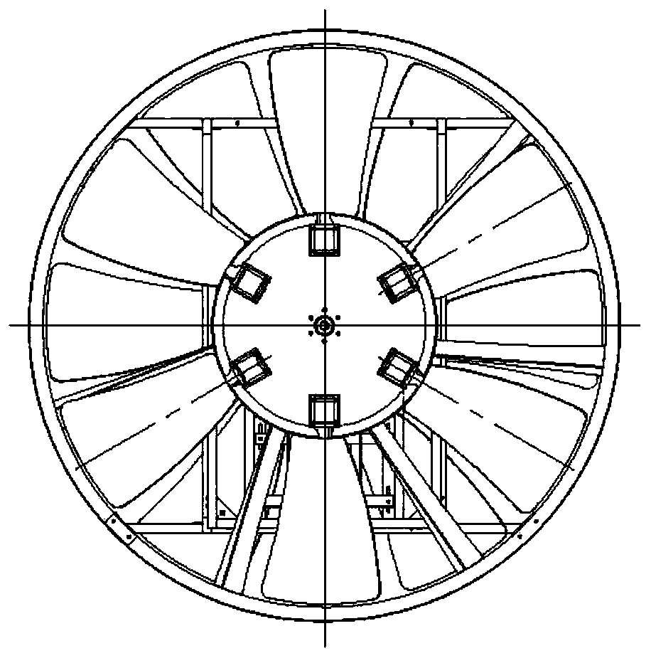 A low noise coaxial double impeller cooling tower axial flow fan