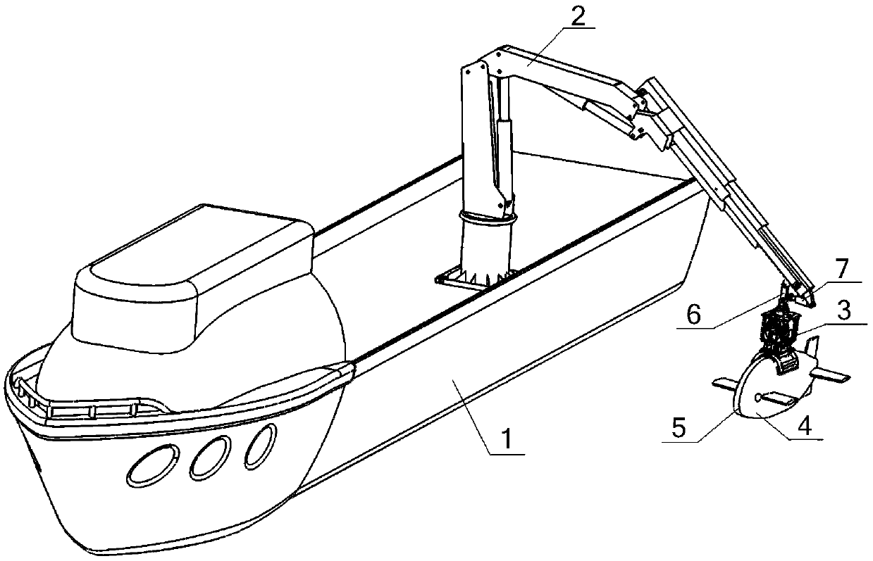 Mechanical arm type launching and retrieval system of underwater robot ...