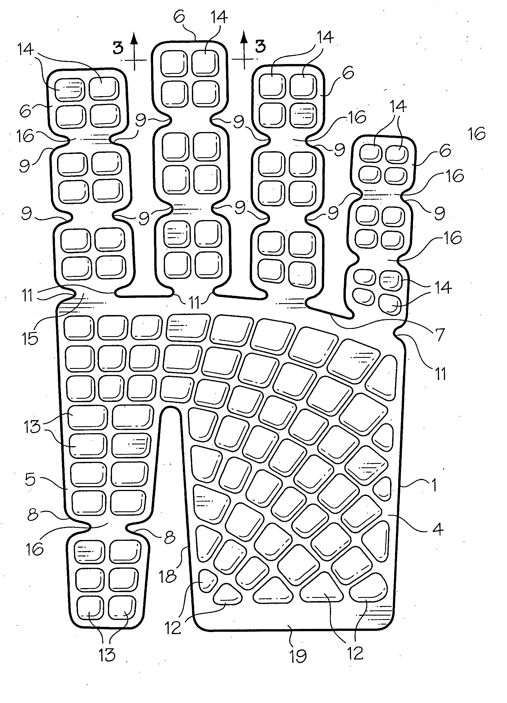 Vibration damping device for glove