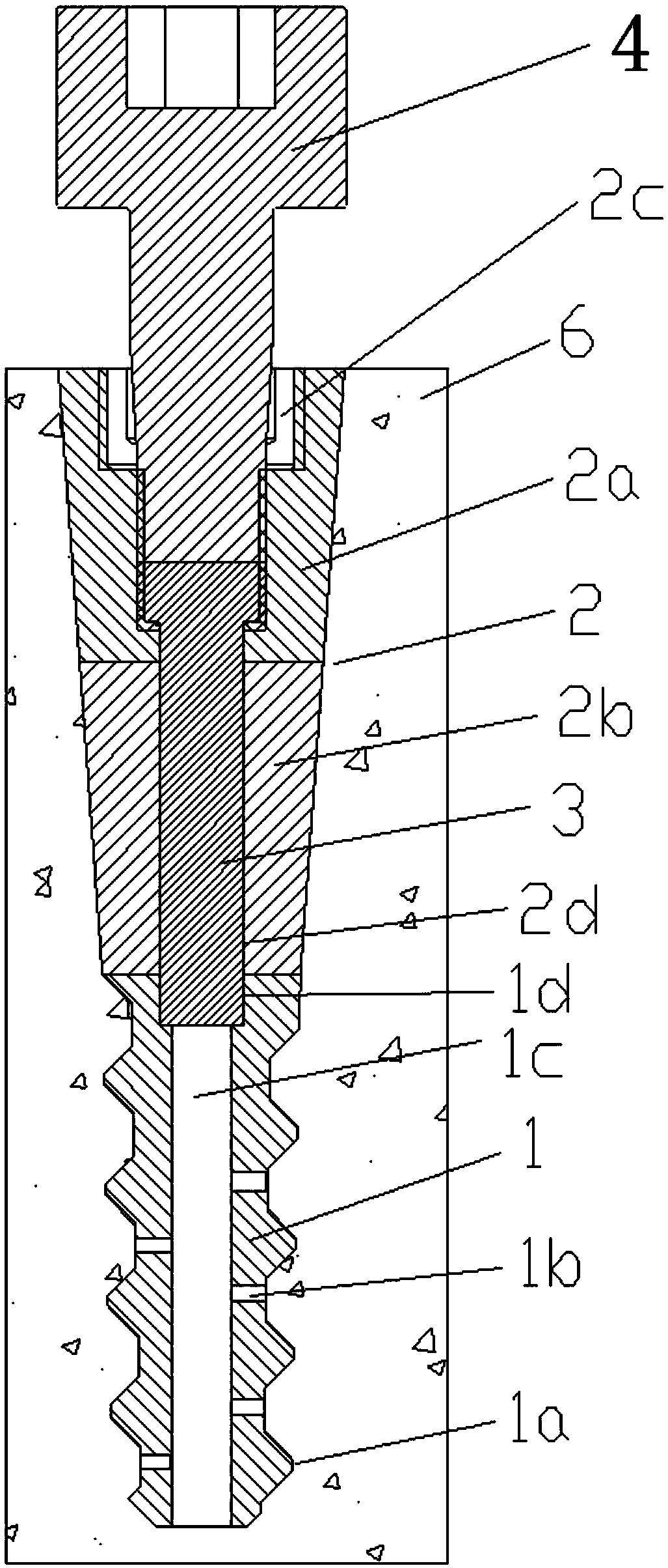 A segmented removable concrete pre-embedded screw and its application method