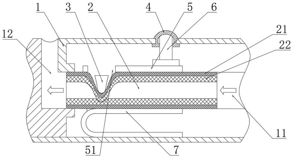 Valve-seat-free double-layer pipe straight-through type pressing closing valve and post-defecation anus cleaner