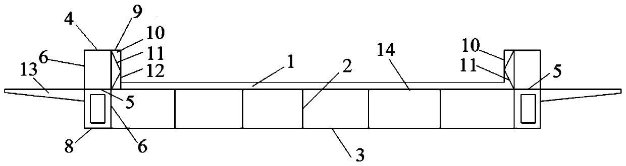 Prefabricated assembled narrow-web combined box girder structure and construction method thereof