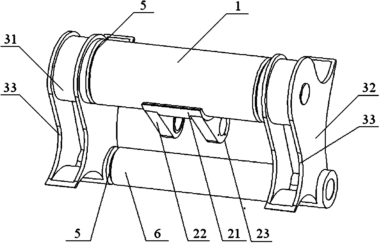 Middle torsion barrel assembly of mining dump truck