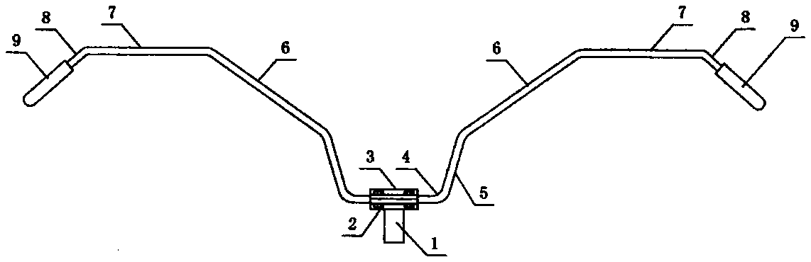 Motor tricycle steering handle capable of saving labor and relieving fatigue