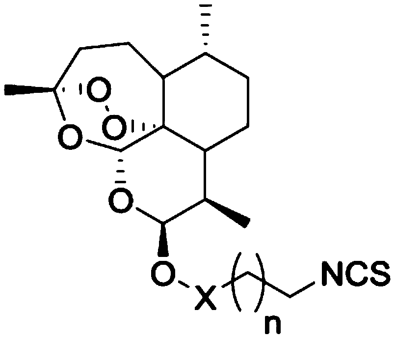 Artemisinin derivatives containing isothiocyanate groups and their applications