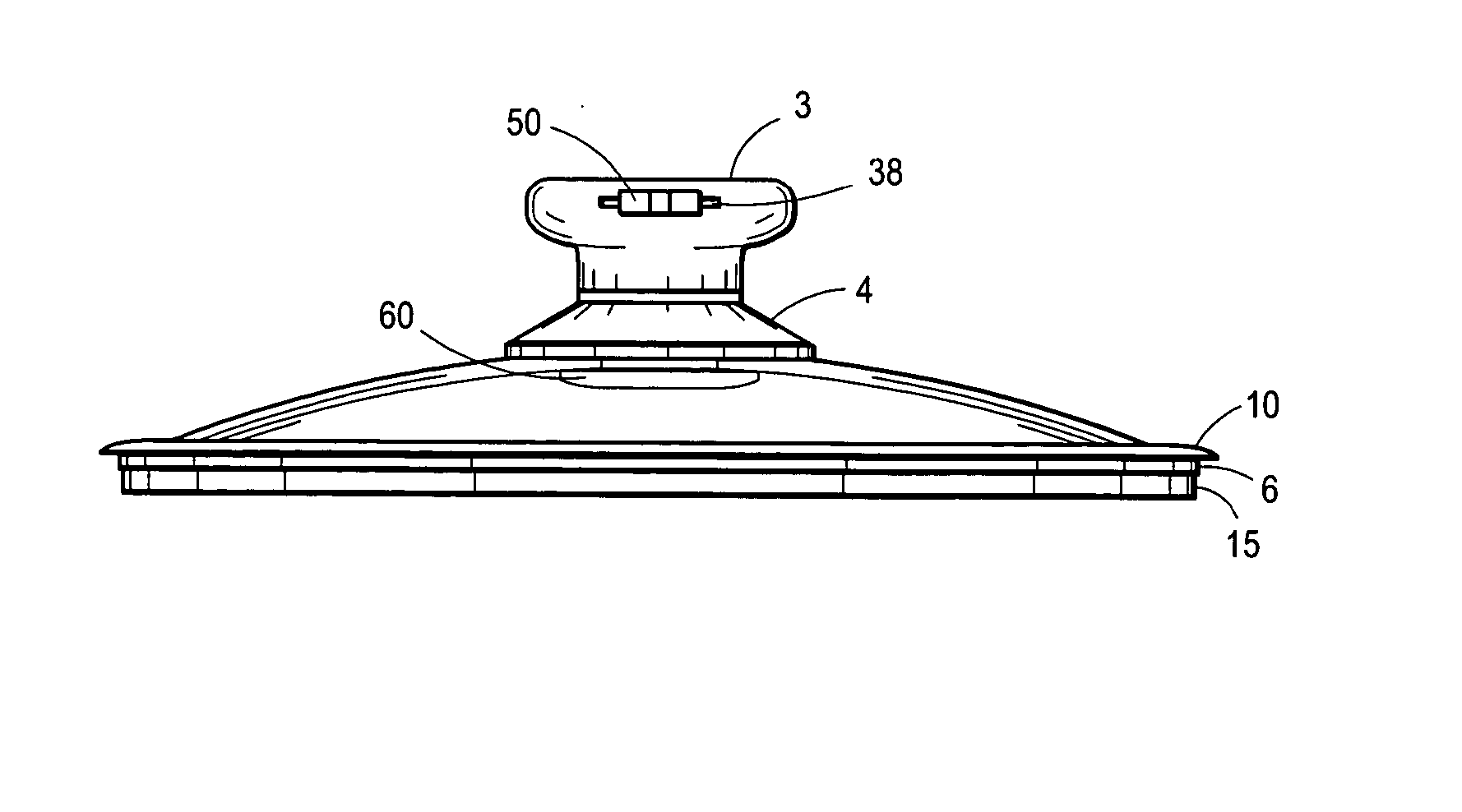 Cookware lid assembly with sealing band and whistling handle