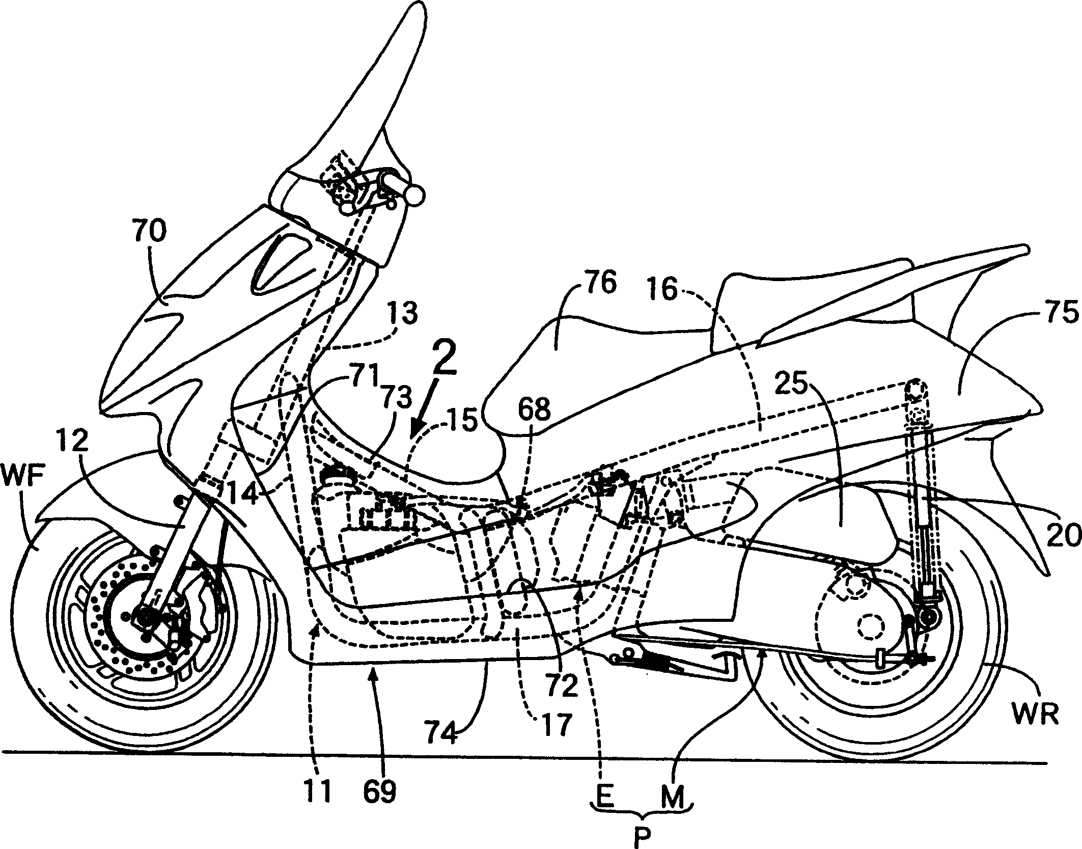 Fue supply structure for small vehicle engine
