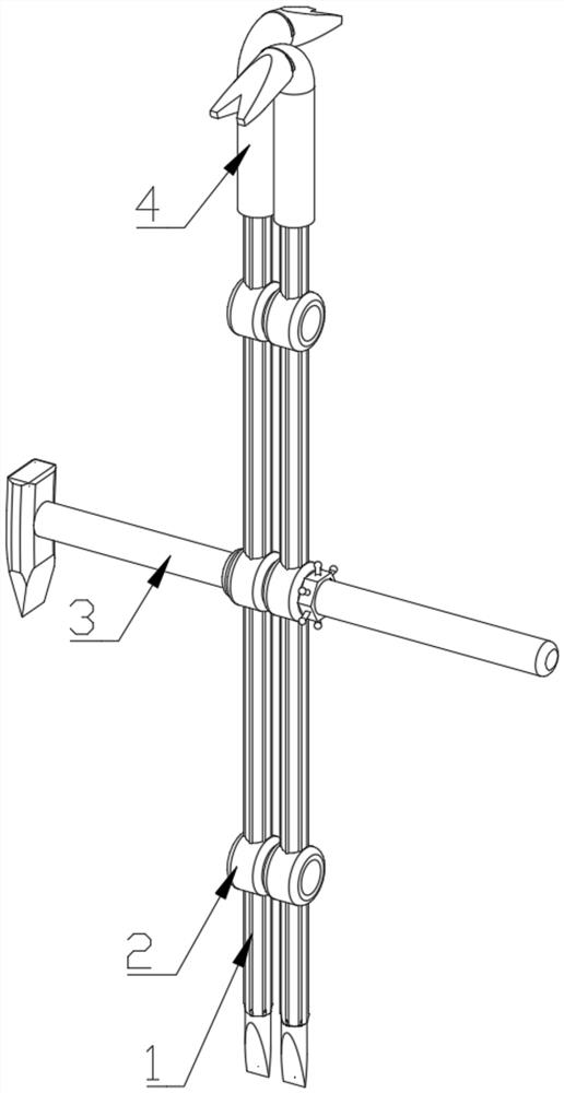 A small-scale demolition crowbar for industrial building engineering construction
