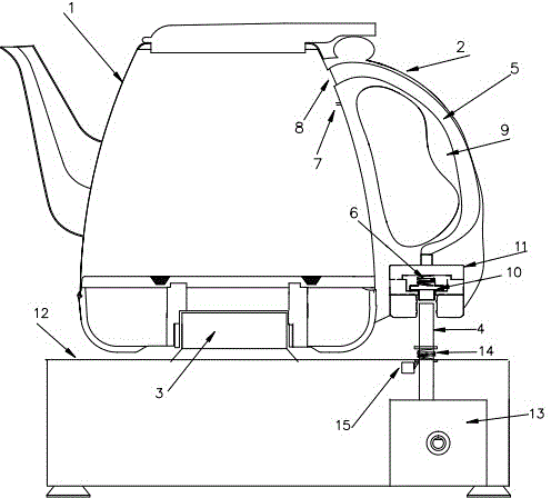 Cordless electric kettle capable of adding water through handle
