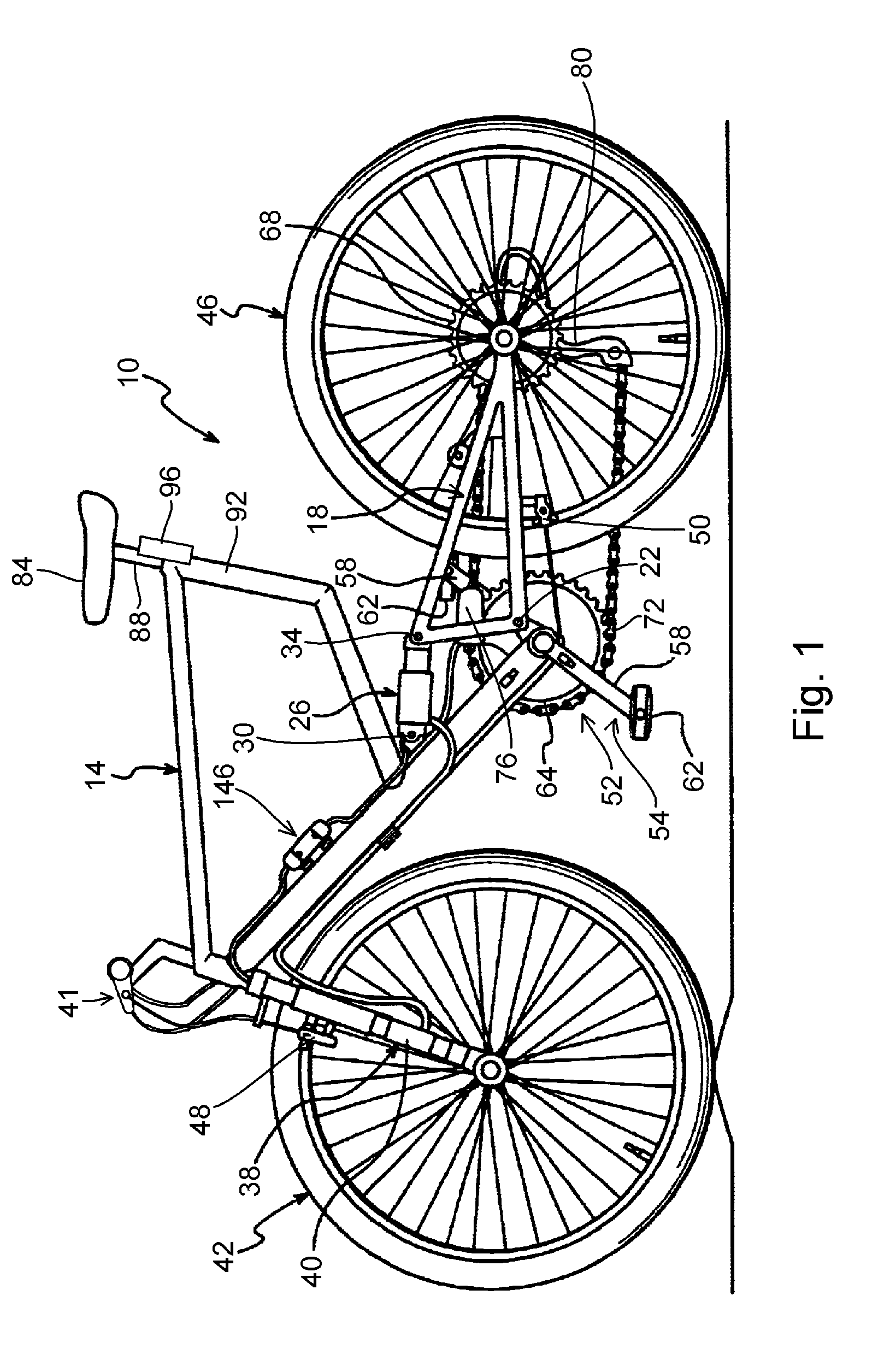 Apparatus for controlling a bicycle suspension element