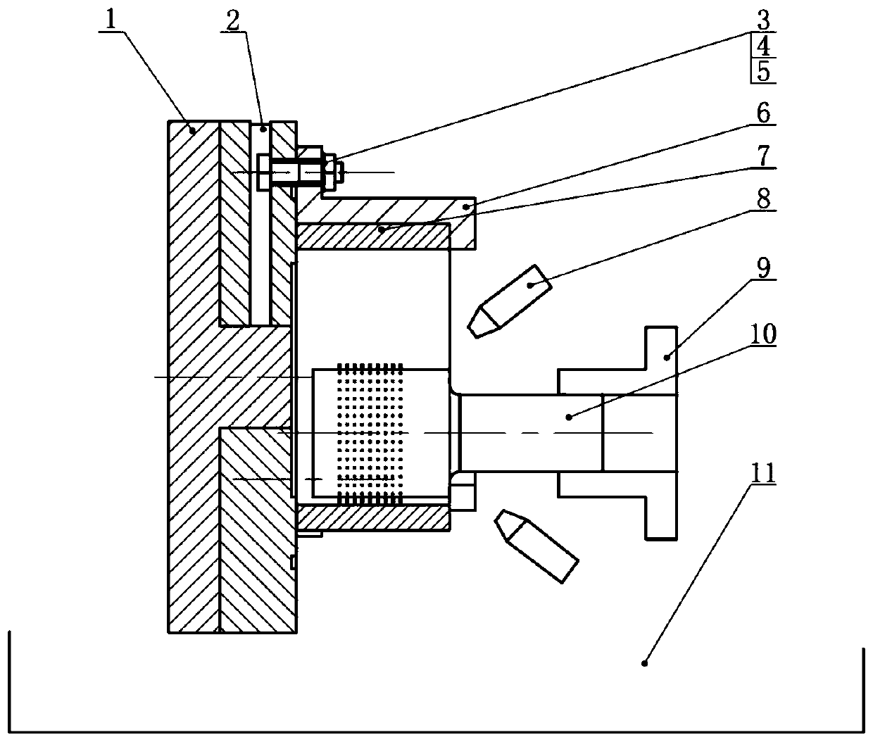 Micro-texture radial vibration auxiliary electrolytic machining method and device for inner wall of rotary body of thin-wall part