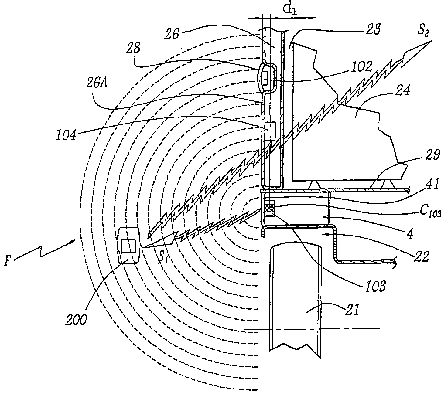 Truck provided with a passive keyless access system