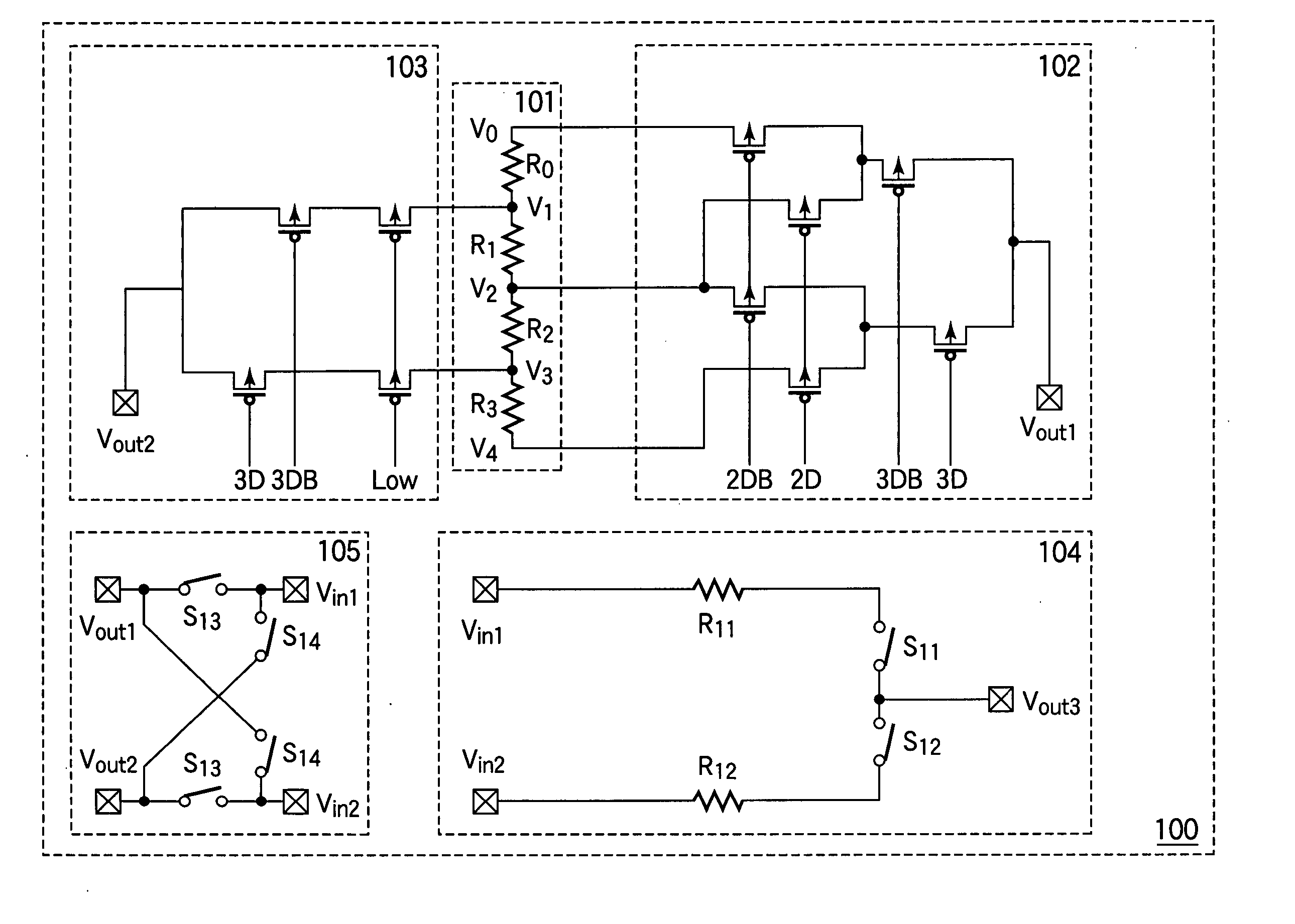 Digital-to-analog converter with secondary resistor string