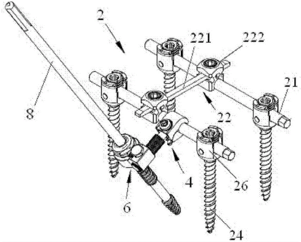 Connection adapter and fixing system for pedicle screws