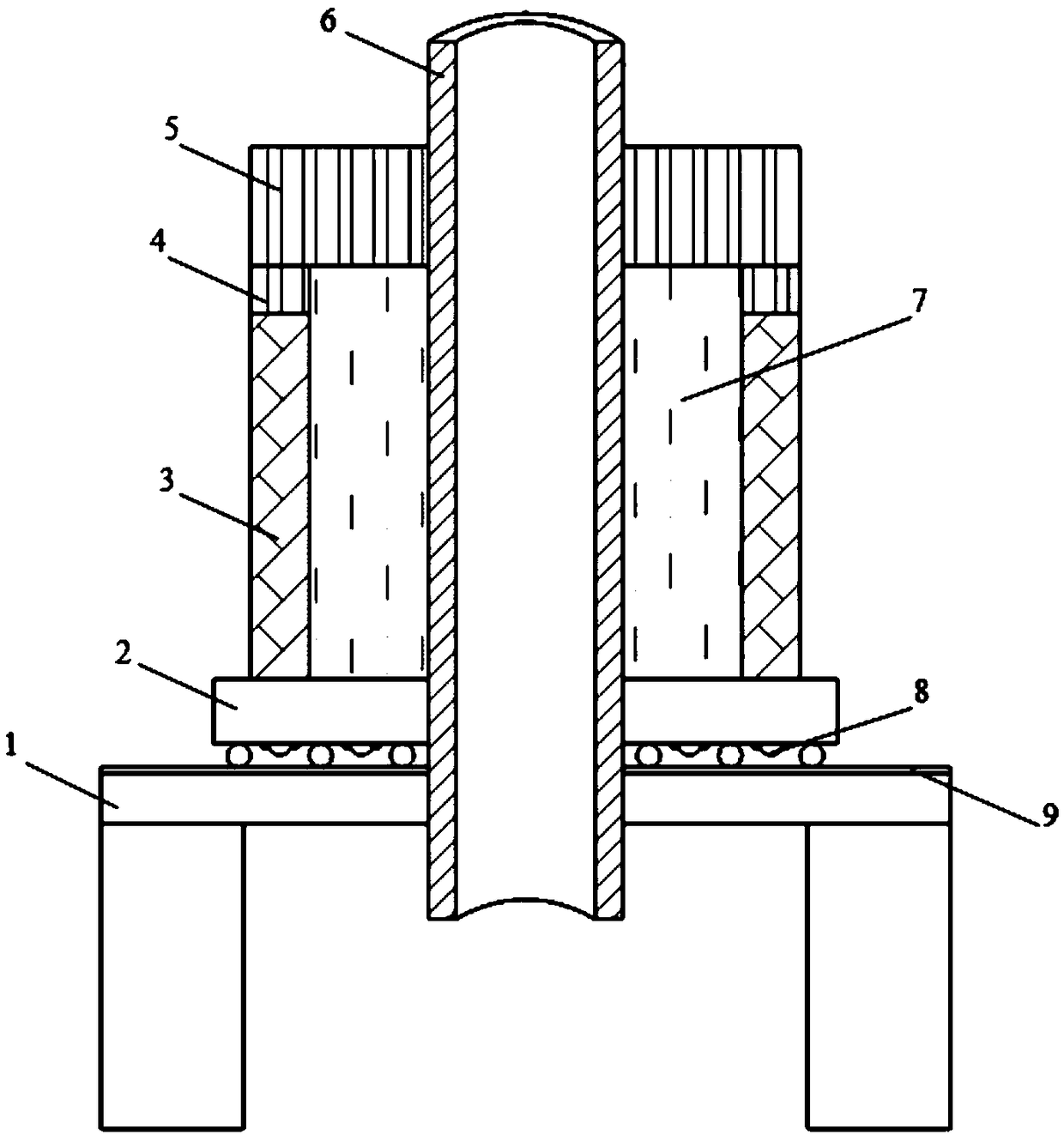 Roller roller-sleeve extrusion and vibration casting production method