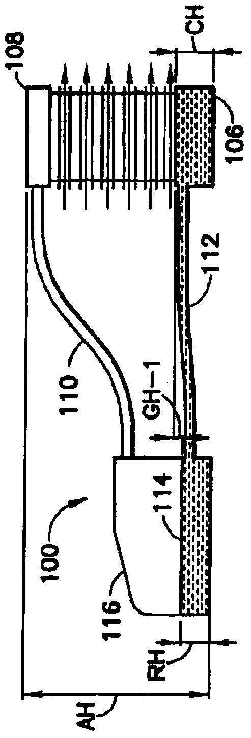 Thermal transfer device with reduced vertical profile