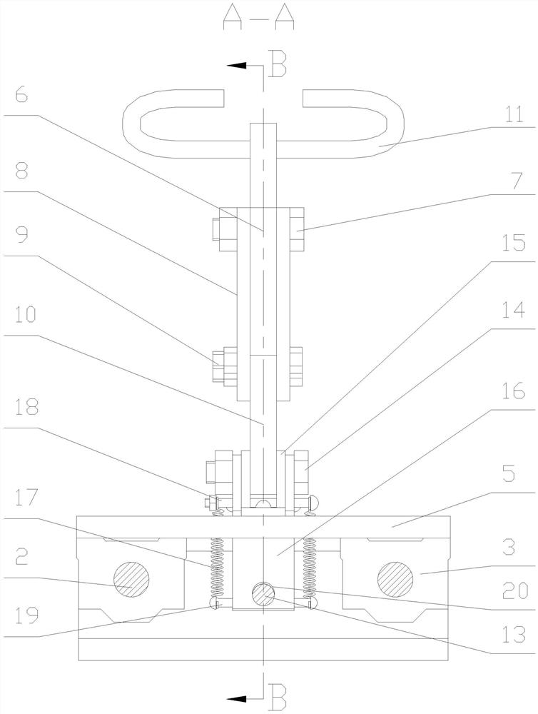 Three-rail sliding self-locking moving mechanism