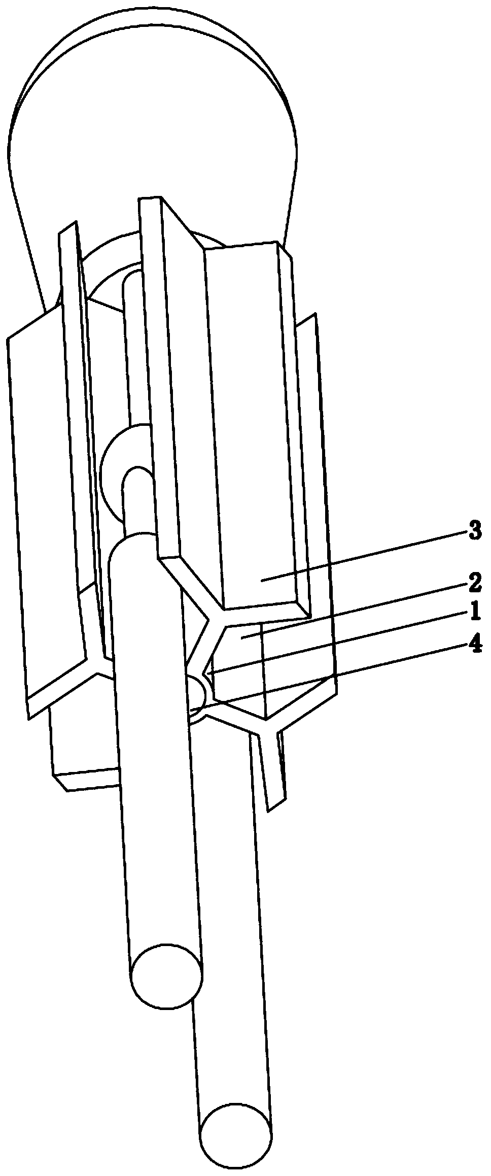 A support structure for insulating and encapsulating a temperature sensing head