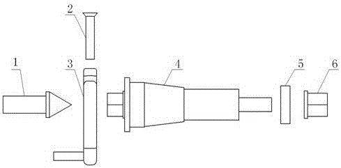 Tapered bush part processing auxiliary device and use method