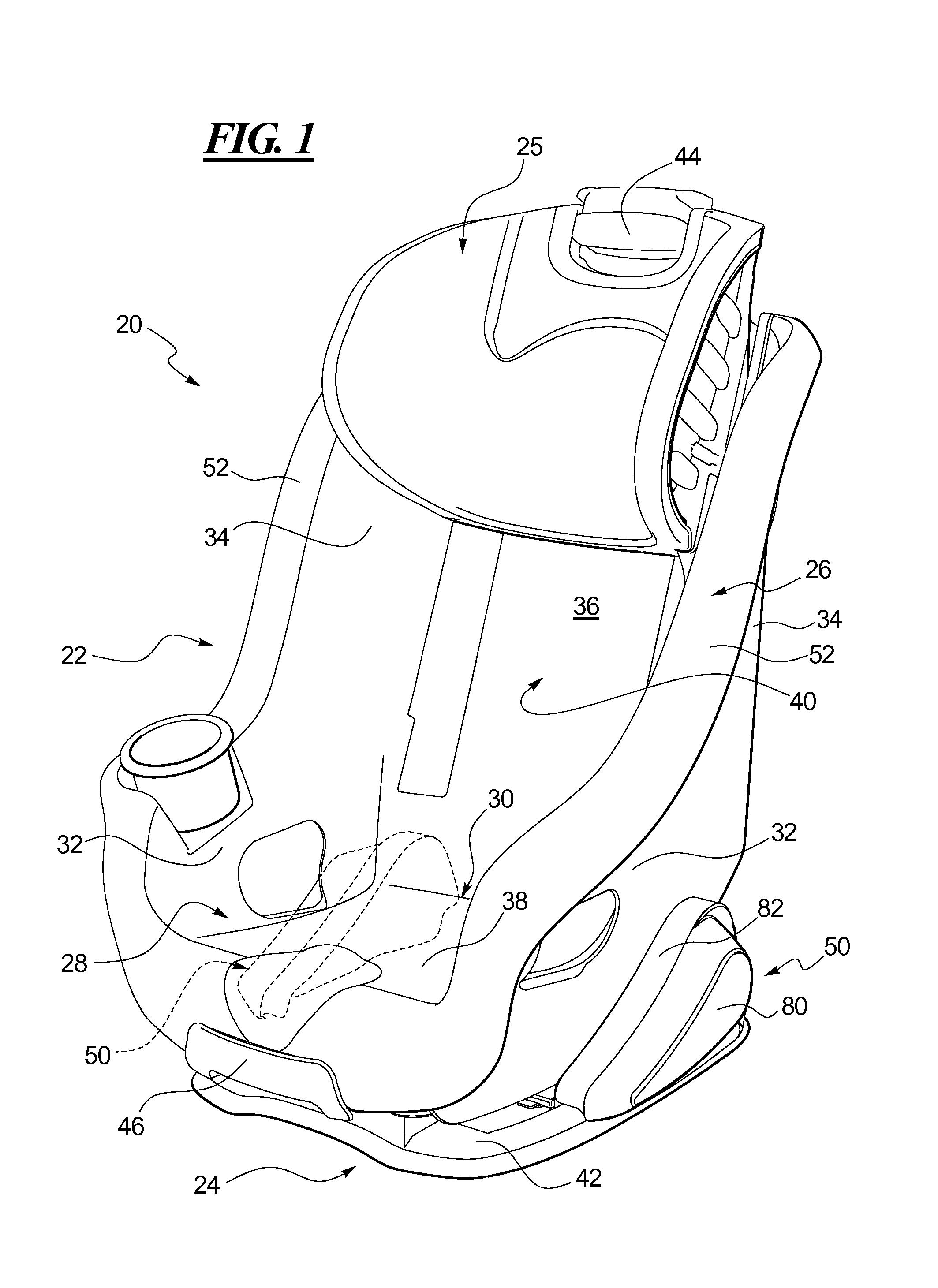 Child Safety Seat with Side Impact Energy Redirection