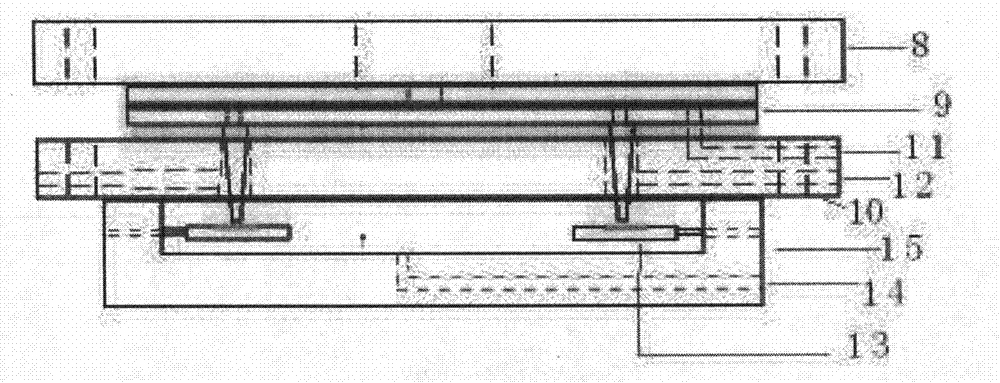 Miniaturized total analysis device formed by six-channel microfluidic chip and quartz crystal microbalance