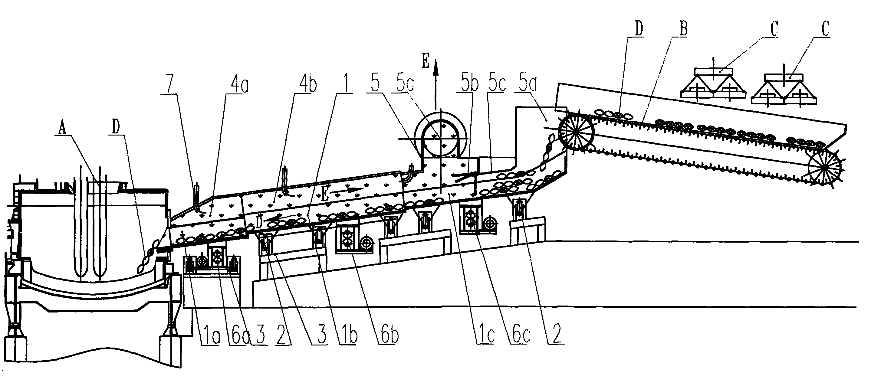 Electric furnace charging and preheating device