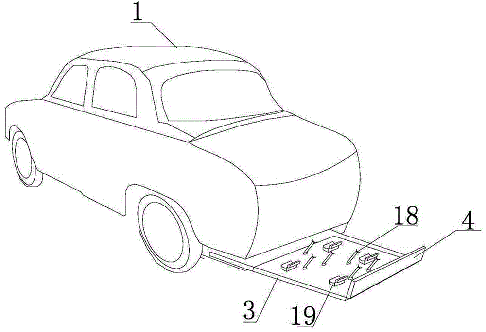 A kind of tail dragging device of automobile