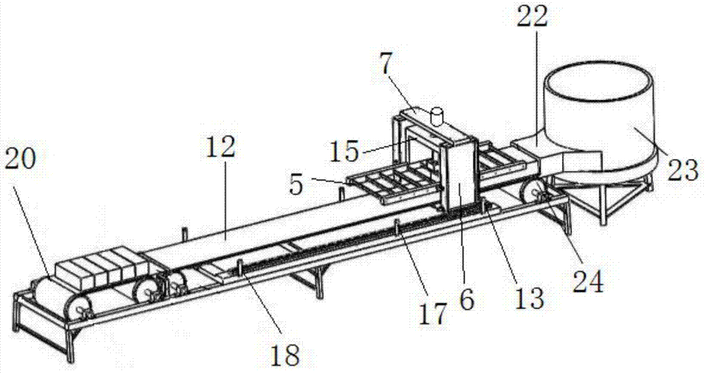 A brick automatic cutting device and its cutting method
