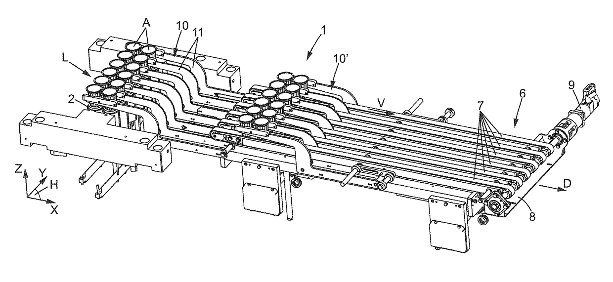 Machine and method for conveying items